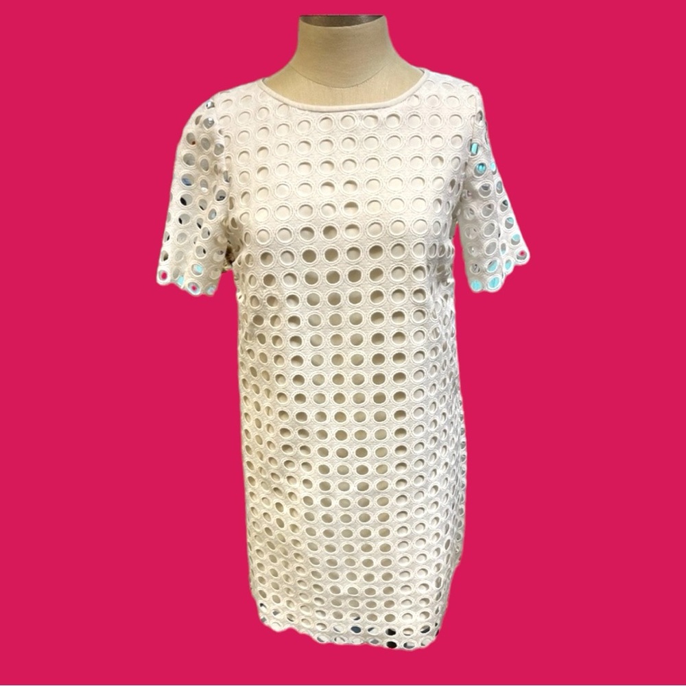NWOT Catherine Malandrino Oversized Eyelet Lace Sheath Dress- Size 0
